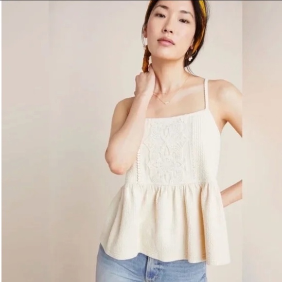 Anthopologie Reath & Wren embroidered babydoll tank - Picture 1 of 6
